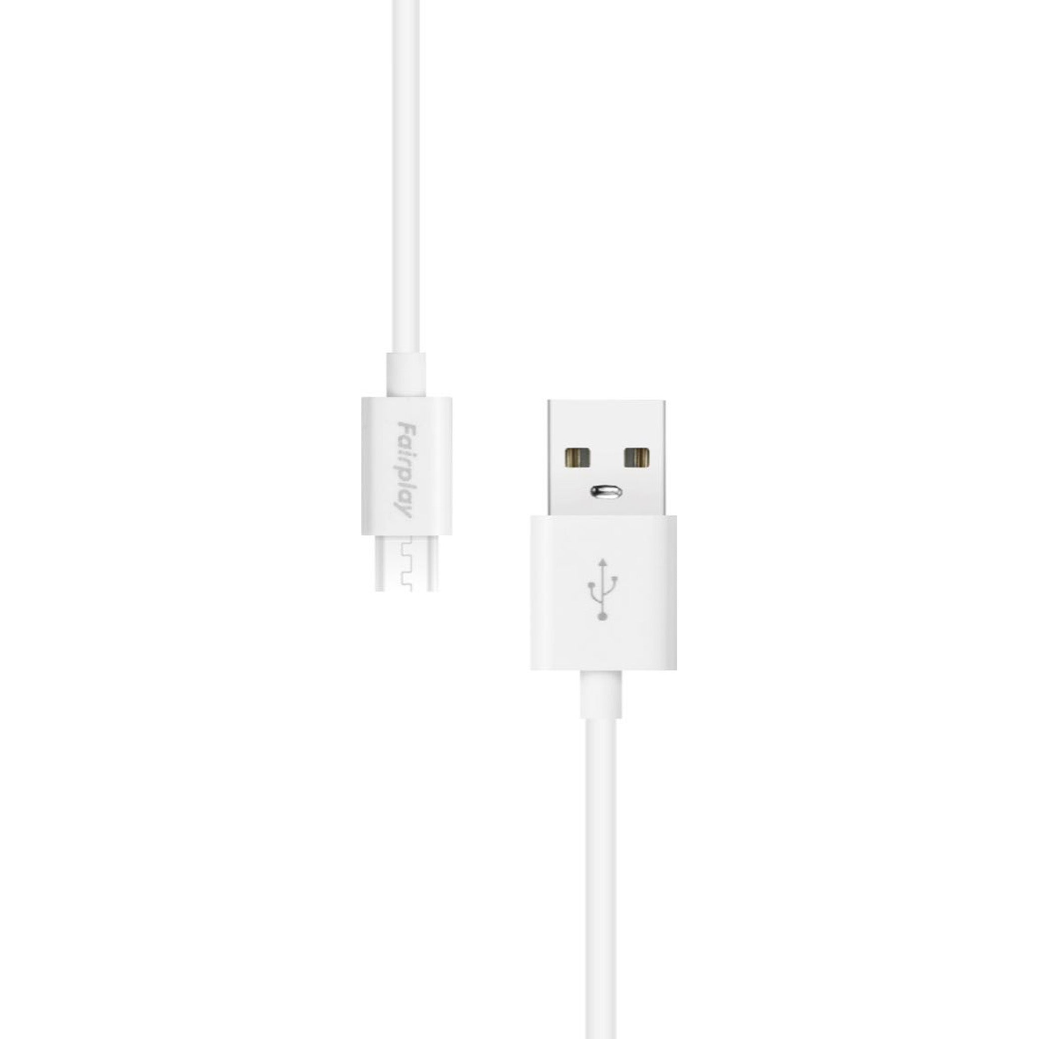 Fairplay Micro-USB - USB-A -kaapeli, 1m, 10W, valkoinen