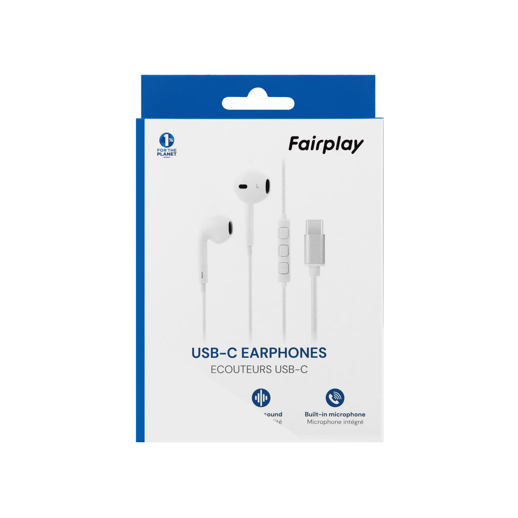 FAIRPLAY nappikuulokkeet, USB-C -liitin