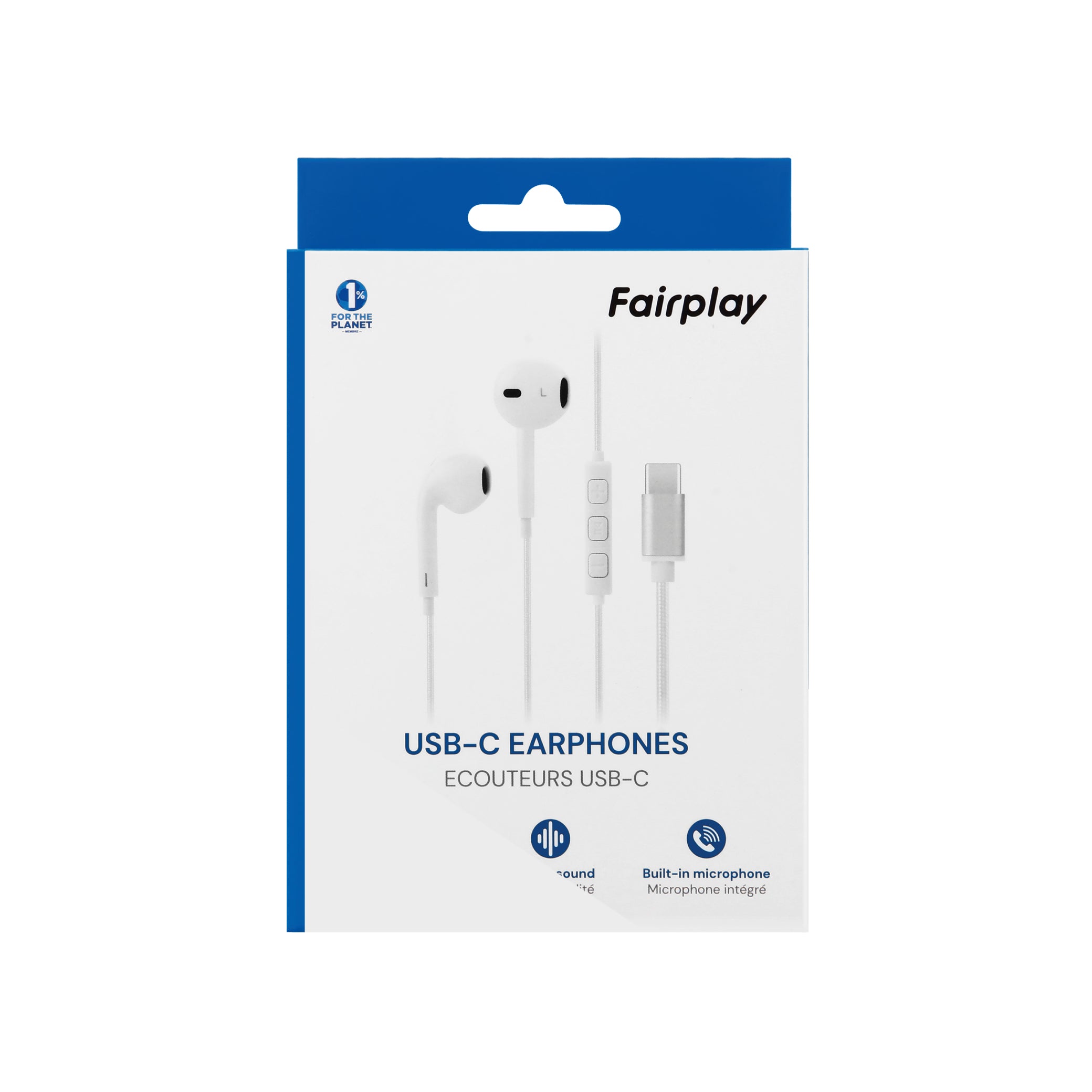 FAIRPLAY nappikuulokkeet, USB-C -liitin