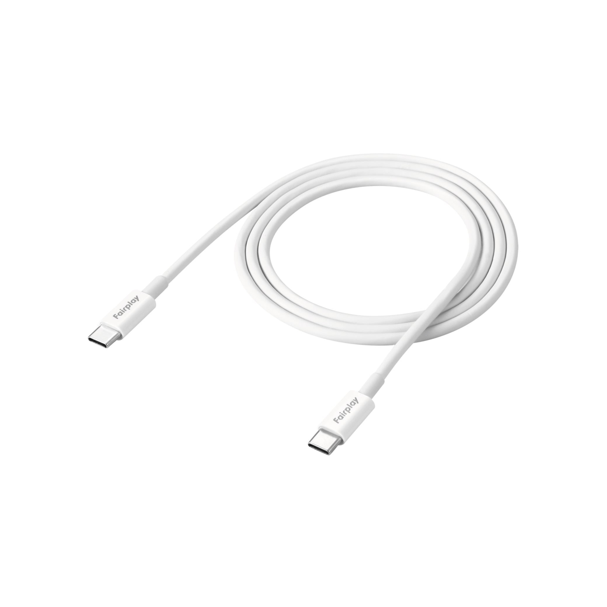 FAIRPLAY Kaapeli 60W USB-C - USB-C, 1m (valkoinen)