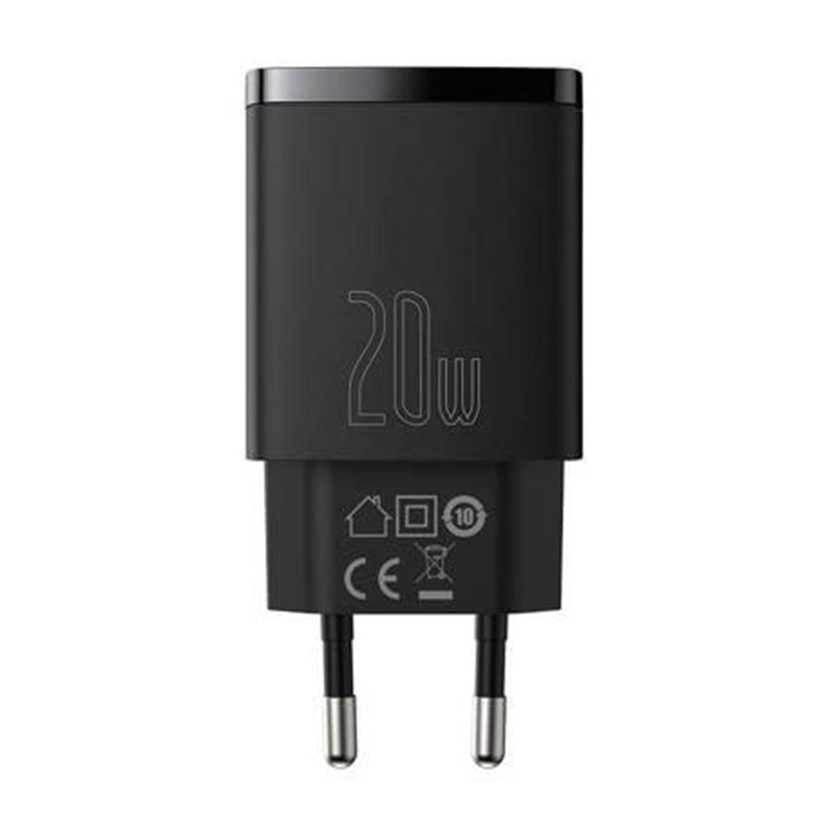 Baseus Compact pikalaturi, USB-C + USB-A, 20W