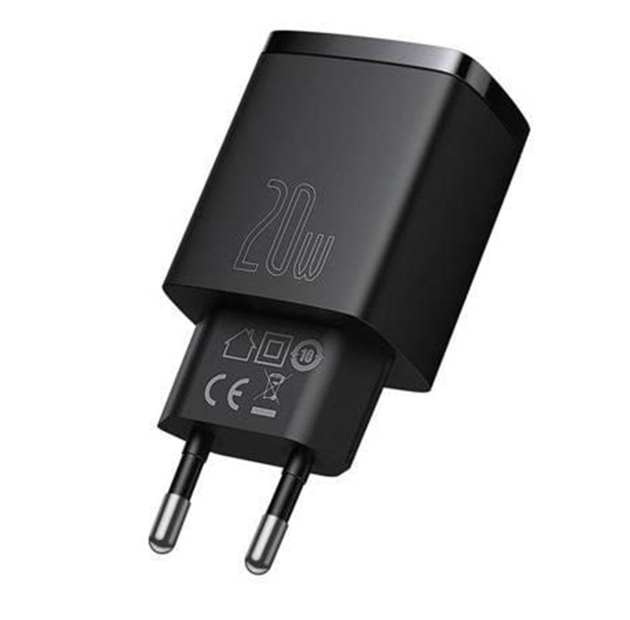 Baseus Compact pikalaturi, USB-C + USB-A, 20W