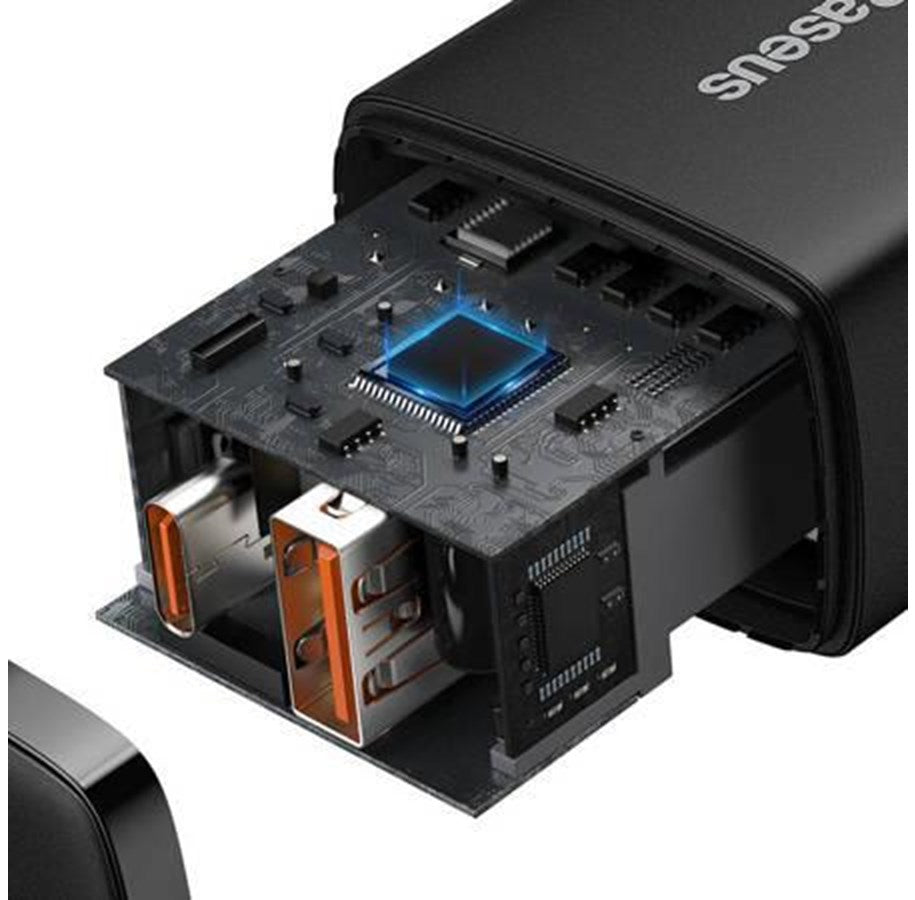 Baseus Compact pikalaturi, USB-C + USB-A, 20W