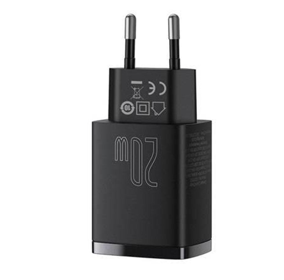 Baseus Compact pikalaturi, USB-C + USB-A, 20W