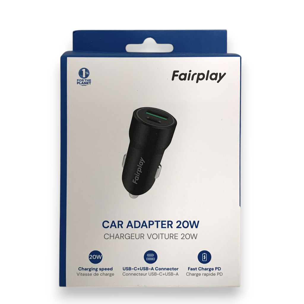 Fairplay autolaturi, 20W, USB-A + USB-C