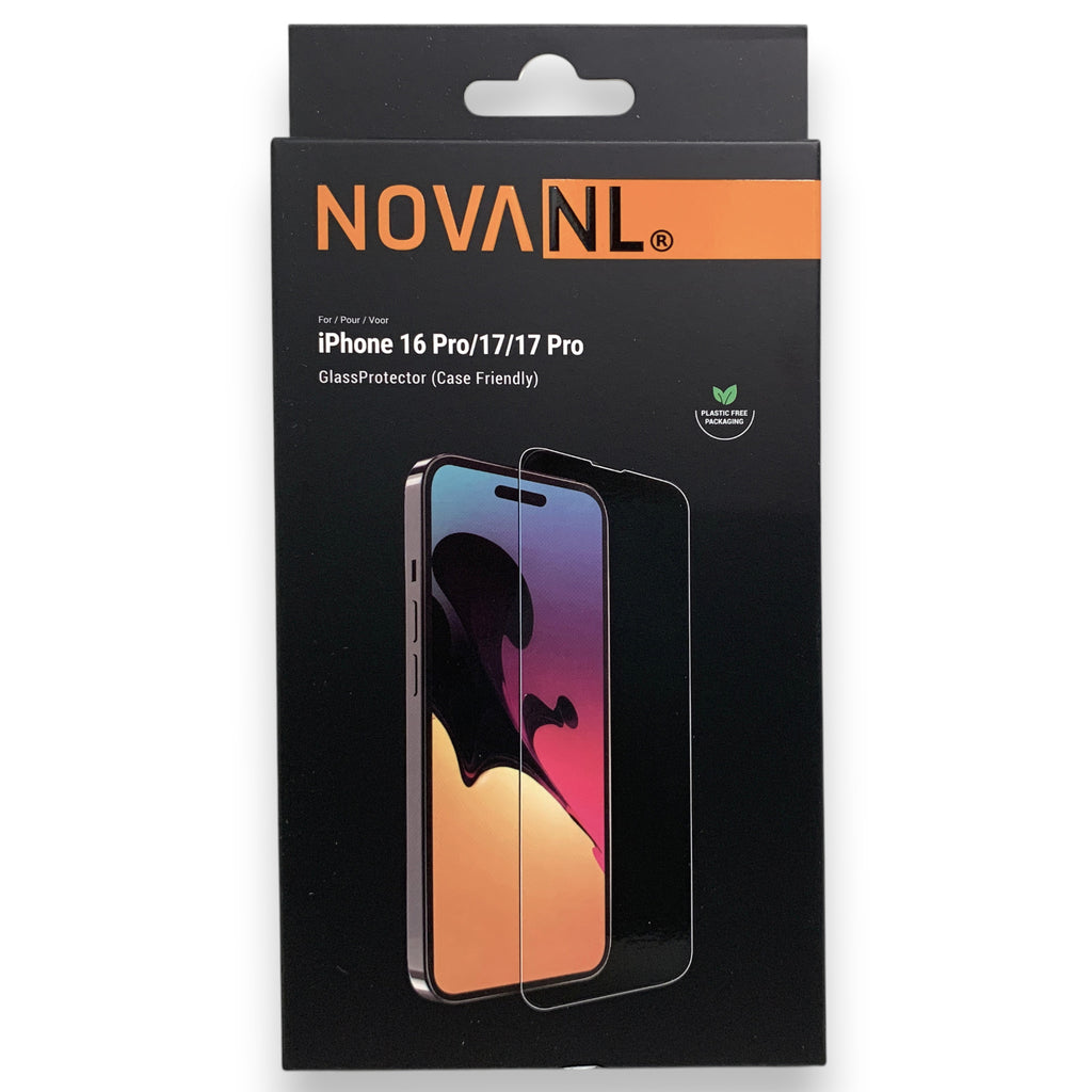 NOVANL GlassProtector -panssarilasi, iPhone 16 Pro/17/17 Pro, kuoriyhteensopiva