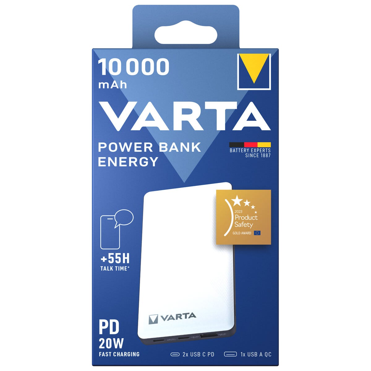 VARTA varavirtalähde 10.000mAh, valkoinen