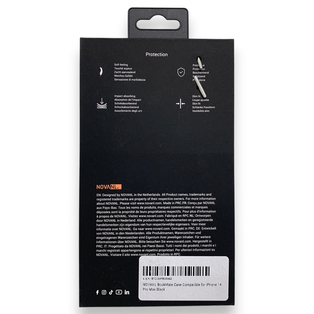 NOVANL BookMate -suojakotelo, iPhone 14 Pro Max, musta