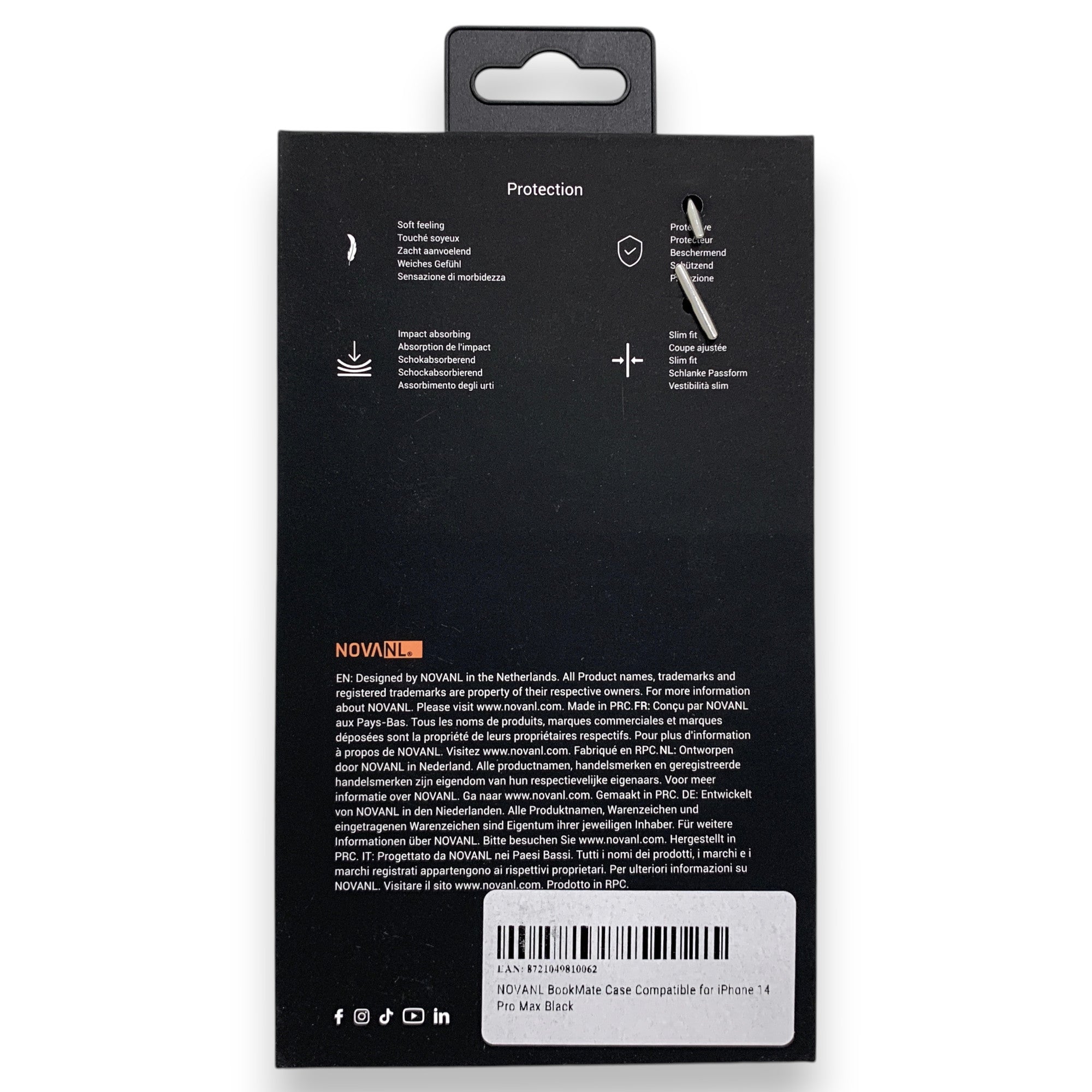 NOVANL BookMate -suojakotelo, iPhone 14 Pro Max, musta