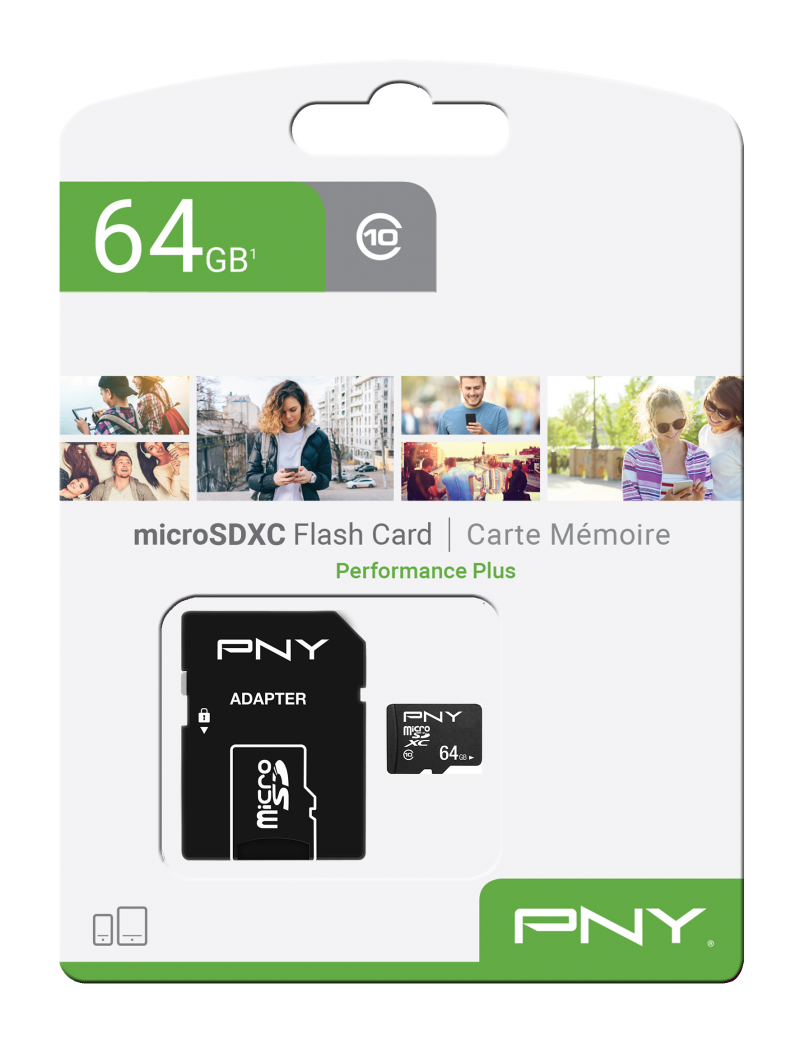 PNY microSD Performance Plus -muistikortti, 64Gt